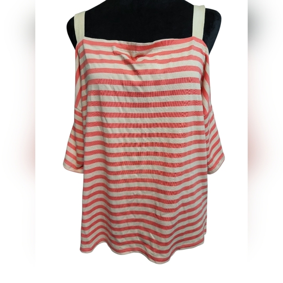 Striped Off-Shoulder Women's Top Lumiere Med - Picture 2 of 6